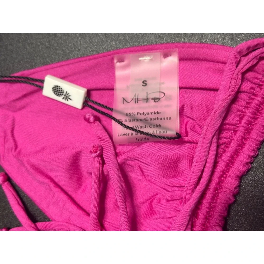 Monica‎ Hansen Beachwear NWT Bikini Set Top/Bottom Fuchsia Pink Size Small - Picture 3 of 4